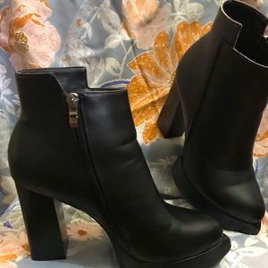 Lamb skin unique booted heels